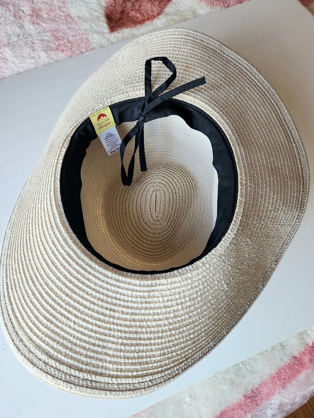 Wide-Brim Straw Sun Hat in Natural Ivory - Picture 3 of 7